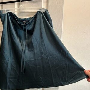 Teal Satin Skirt